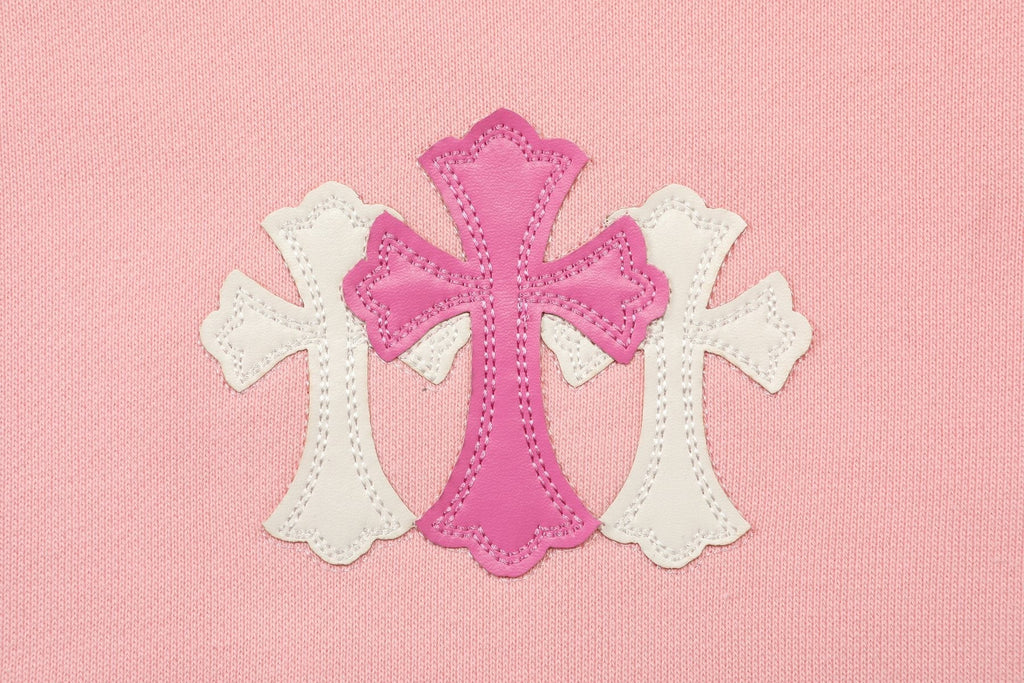Chrome Hearts Pink Graphic Applique Crewneck Sweatshirt — detail